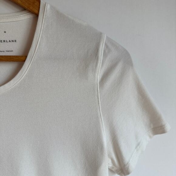 Everlane The Supima Form Crew Neck Tee Medium White Short Sleeve Cotton Jersey - Picture 5 of 13